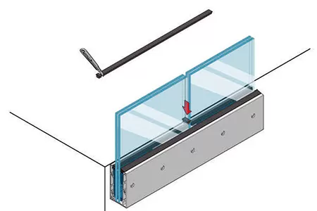 Lan can kính mặt tiền LCK003