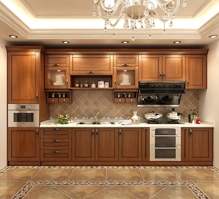 Tủ bếp bằng gỗ phong cách sang trọng