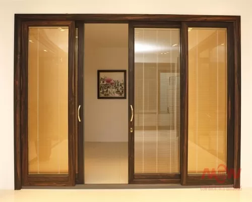 Cửa lùa đi 2 cánh nhôm wisdom hệ 80